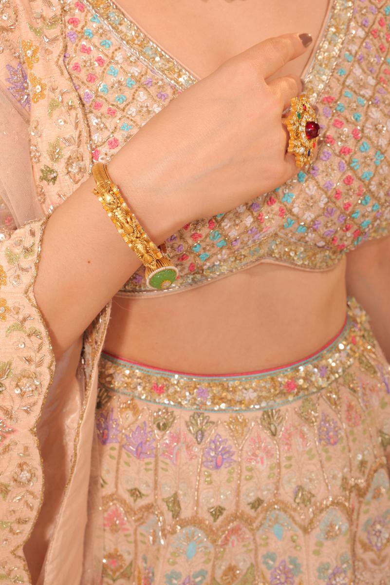 Noor-e-Ivory – Bridal Hand-Embroidered Lehenga