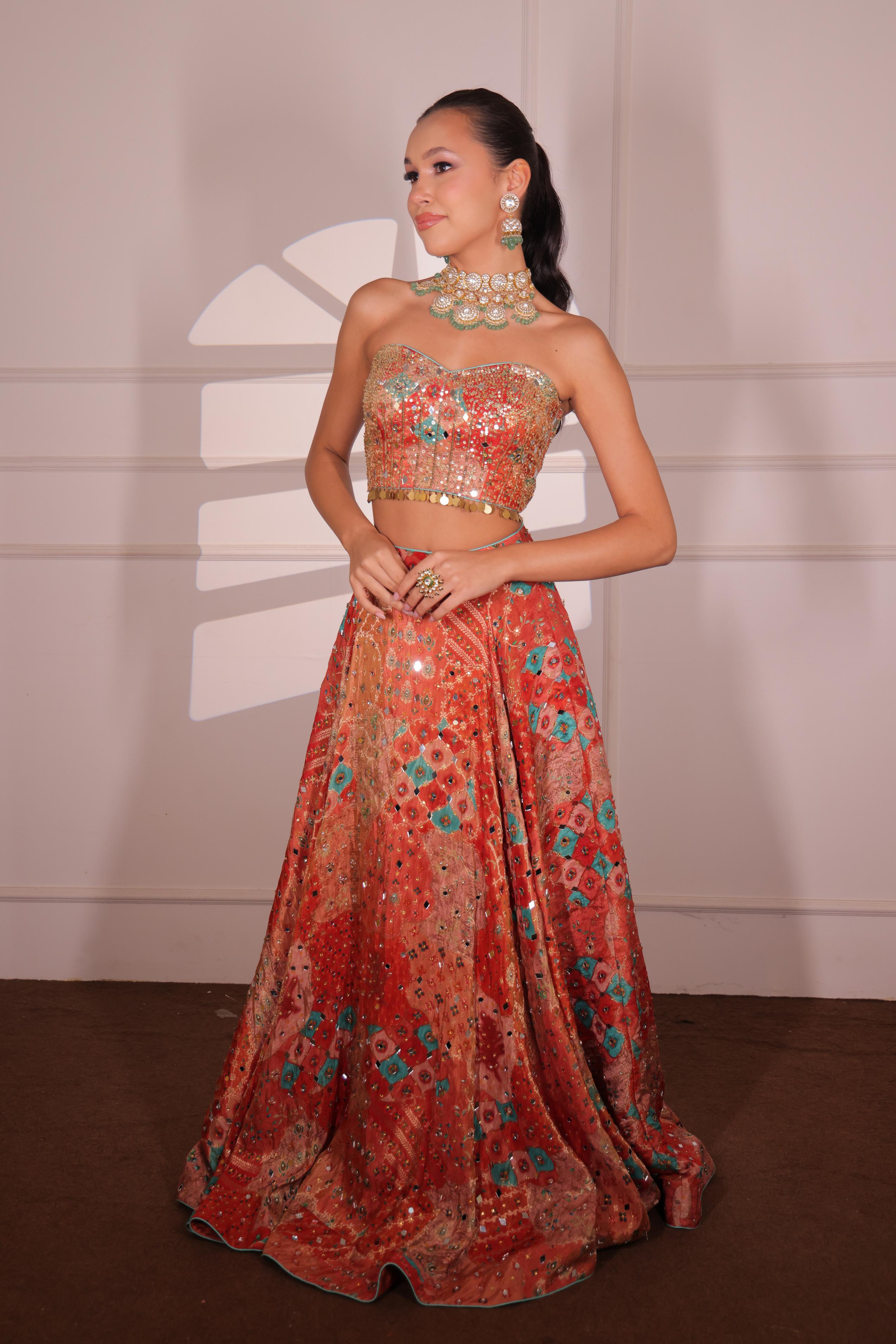 Burnt orange Lehenga - Satrang collection'25